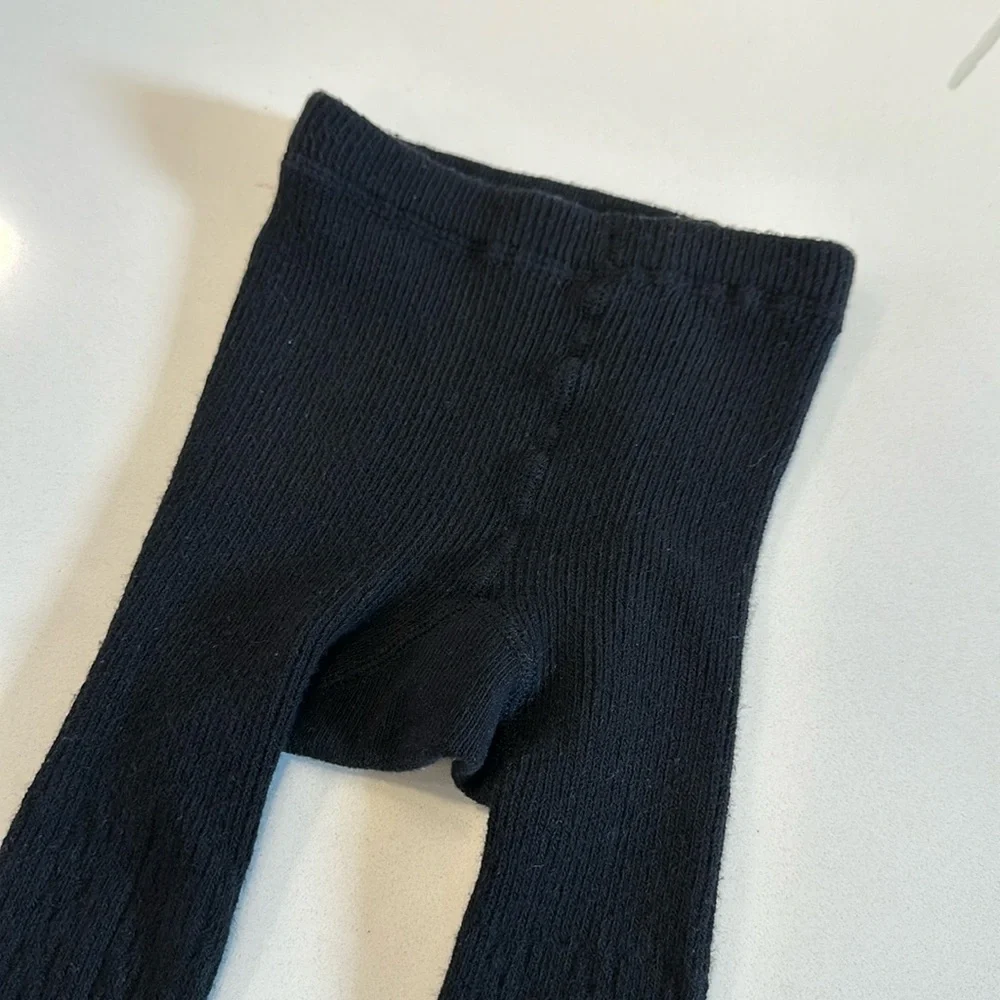 Gap baby toddler Brannan bear cable knit tights black size 12-24 months 🖤🐻